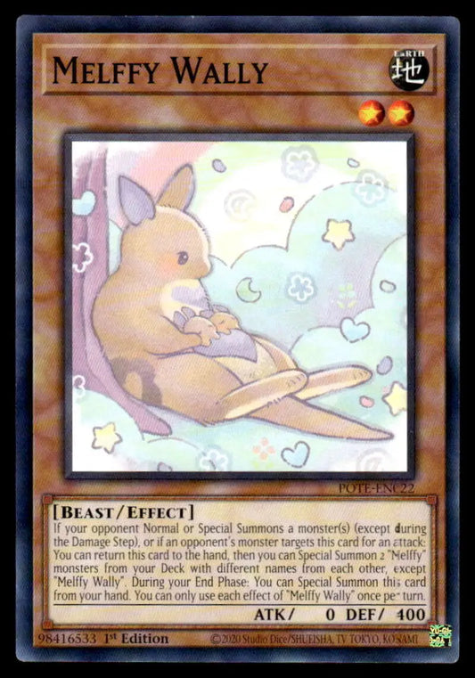 Kangaroo-like Melffy Wally holding a flute on Power of the Elements POTE-EN022 card