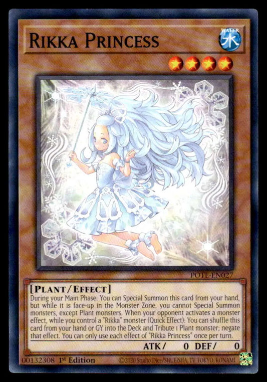 Rikka Princess card from Power of the Elements features an ethereal princess with blue hair