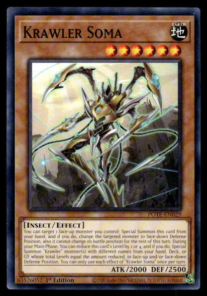 Metallic insectoid Krawler Soma card with curved blades and spikes design