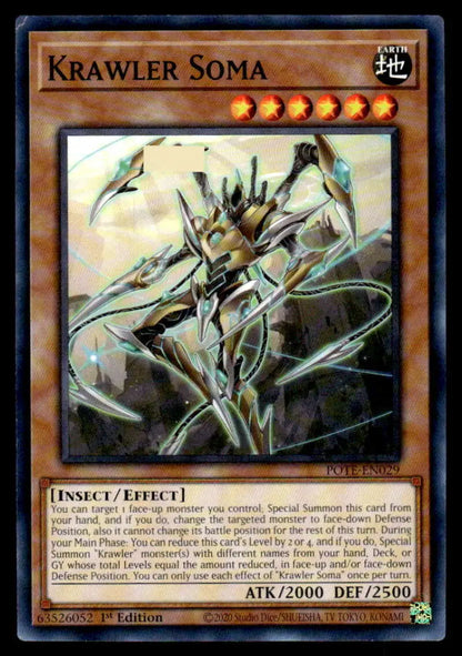 Mechanical insect-like creature with glowing energy from Power of the Elements POTE-EN029 Krawler Soma