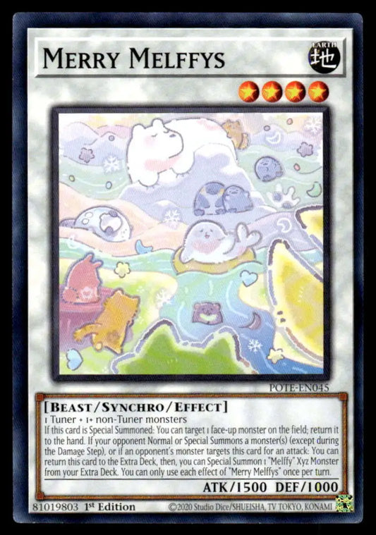 Merry Melffys card from Power of the Elements POTE-EN045 featuring cute cartoon characters