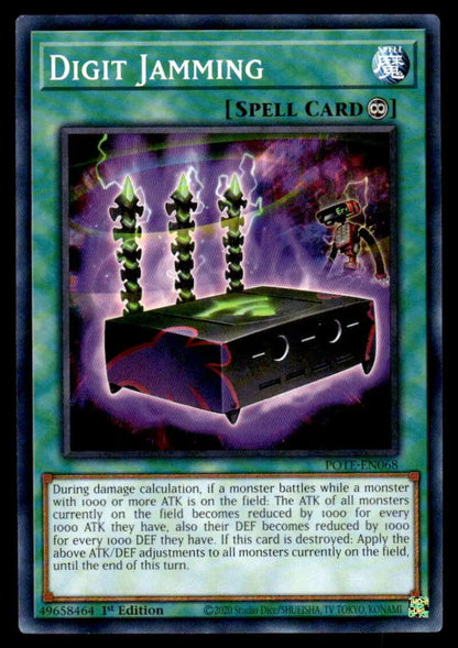 Coffin-like box with glowing numbers for Digit Jamming Yu-Gi-Oh trading card