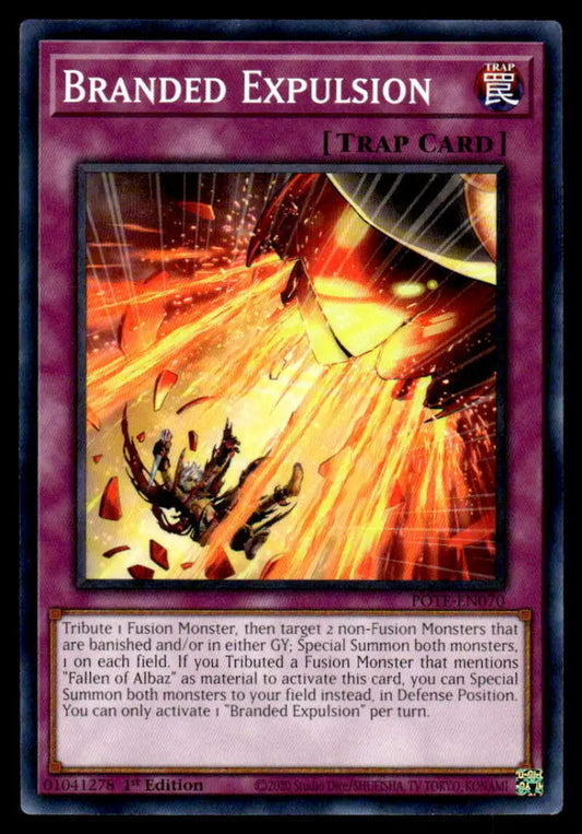 Branded Expulsion Yu-Gi-Oh trading card showcasing dramatic orange energy burst