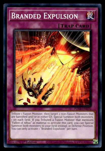 Branded Expulsion card from Power of the Elements POTE-EN070 with orange energy burst