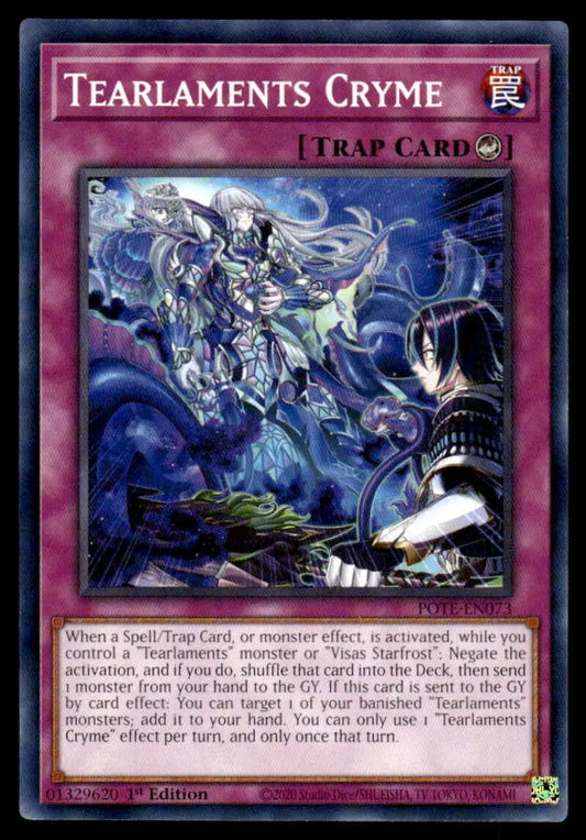 Power of the Elements Tearlaments Cryme trading card showcasing ghostly creatures in purple