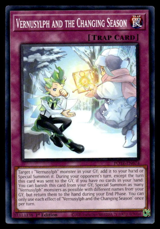 Vernusylph and the Changing Season Yu-Gi-Oh trading card with magical winter artwork