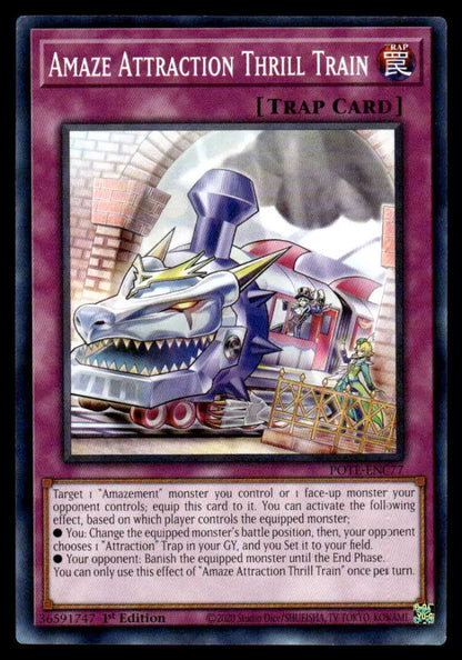 Metallic dragon-themed Amaze Attraction Thrill Train with sharp teeth and mechanical features