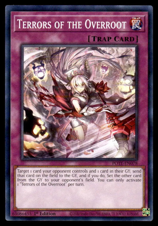 Dynamic Terrors of the Overroot Yu-Gi-Oh trading card in vibrant purple and red artwork