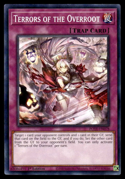 Dynamic Terrors of the Overroot Yu-Gi-Oh trading card artwork in red and purple tones