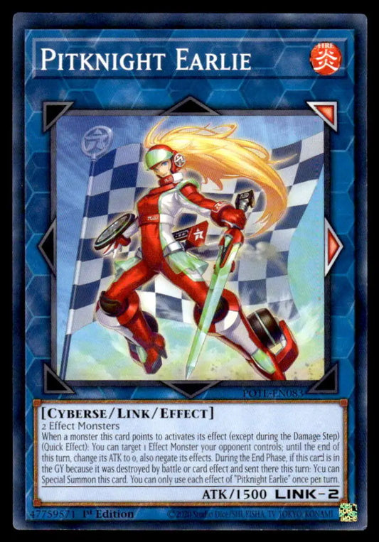 Yu-Gi-Oh trading card Power of the Elements POTE-EN083 Pitknight Earlie with fiery warrior