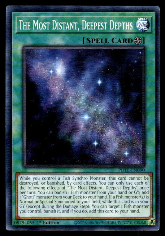 Yu-Gi-Oh trading card Power of the Elements featuring The Most Distant, Deepest Depths