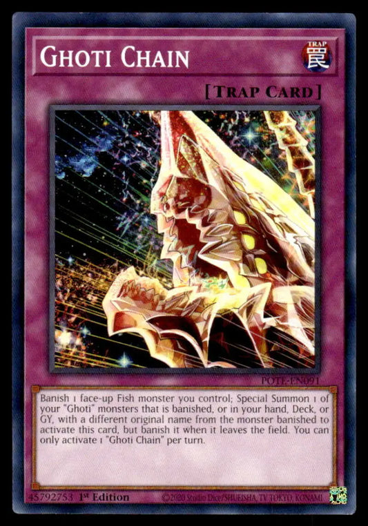 Glowing Ghoti Chain made of ethereal energy on a Yu-Gi-Oh trading card
