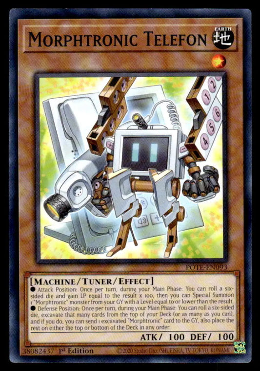 Robotic Morphtronic Telefon with mechanical limbs in Yu-Gi-Oh Trading card POTE-EN093