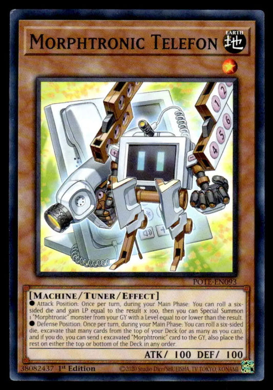 Robotic telephone monster with arms and retro screen for POTE-EN093 Morphtronic Telefon