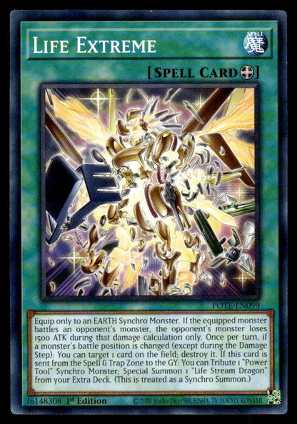 Life Extreme card from Power of the Elements POTE-EN099 with burst of golden energy