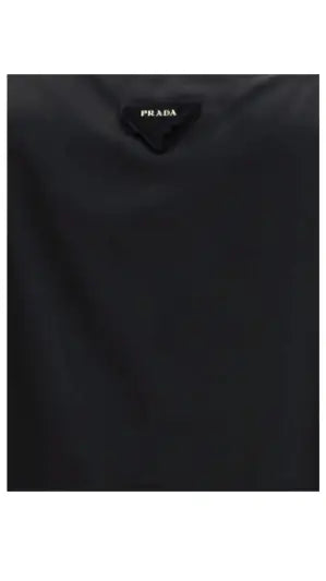 Prada black long silk slip dress displayed in the product image