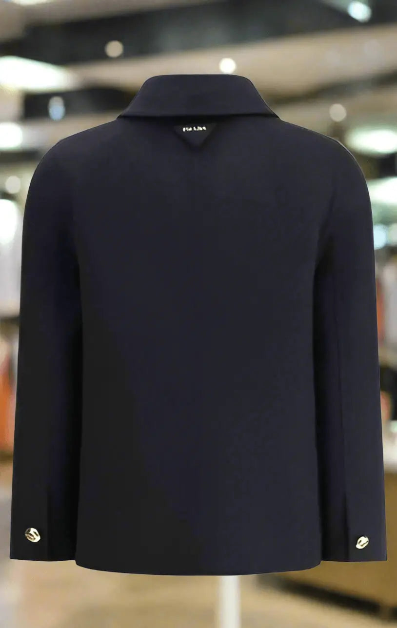 PRADA charcoal women’s double breasted virgin wool jacket ITALY - Jackets