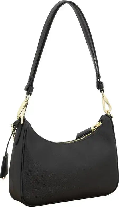 PRADA Lux Black Leather Shoulder Bag – Designer Handbag for Women - Handbags