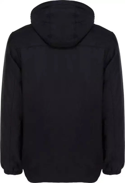 Men’s dark blue hooded jacket with welt pockets and zip closure from PRADA Store 7994
