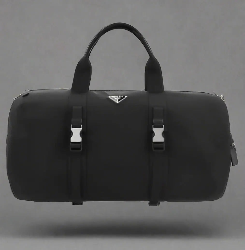 PRADA men’s black logoed duffle travel bag - Travel bags