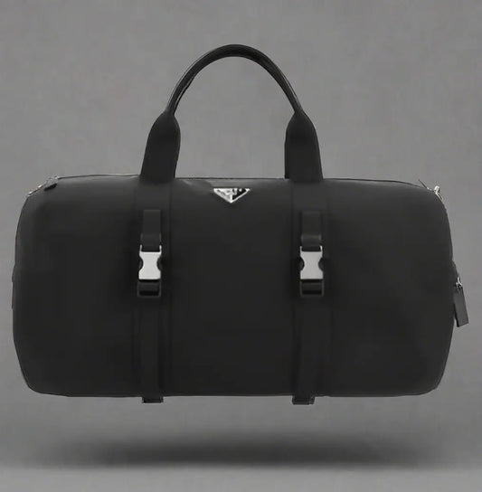 PRADA men’s black logoed duffle travel bag - Travel bags