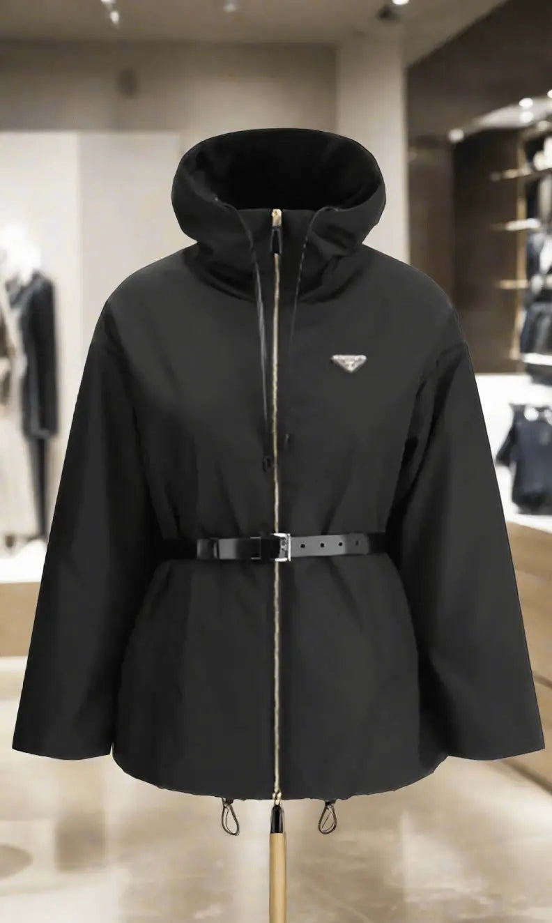 PRADA women’s black belted JACKET ITALY - Jackets