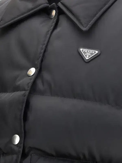 Black Puffer Jacket with Triangular Prada Logo from PRADA Women’s Padded Re-Nylon Vest