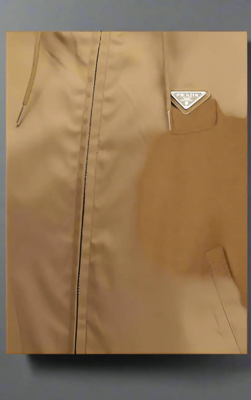 PRADA WOMEN’S BROWN WATERPROOF HOODED JACKET - Jacket