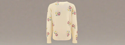 PRADA women’s floral virgin Wool CARDIGAN ITALY - Sweaters