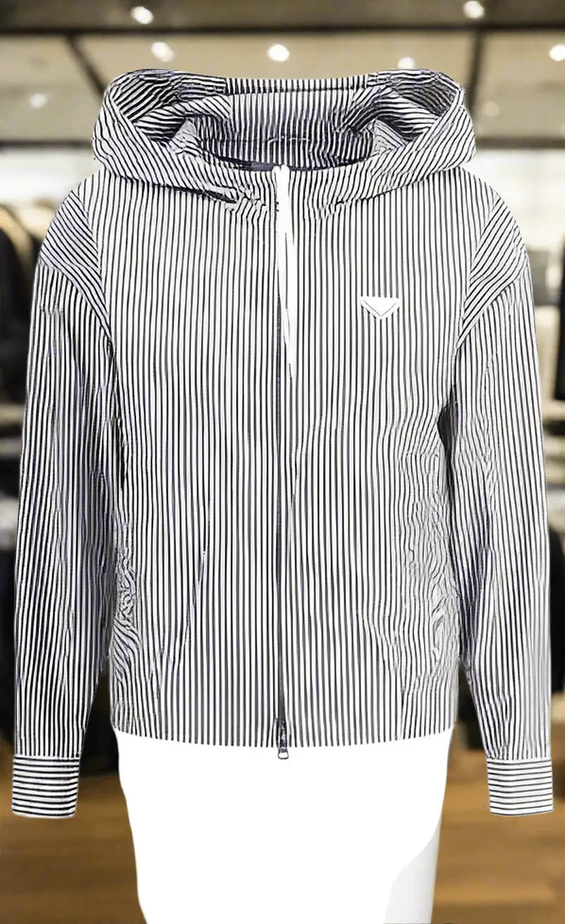 PRADA women’s striped hooded jacket - IT42 | L - Jackets