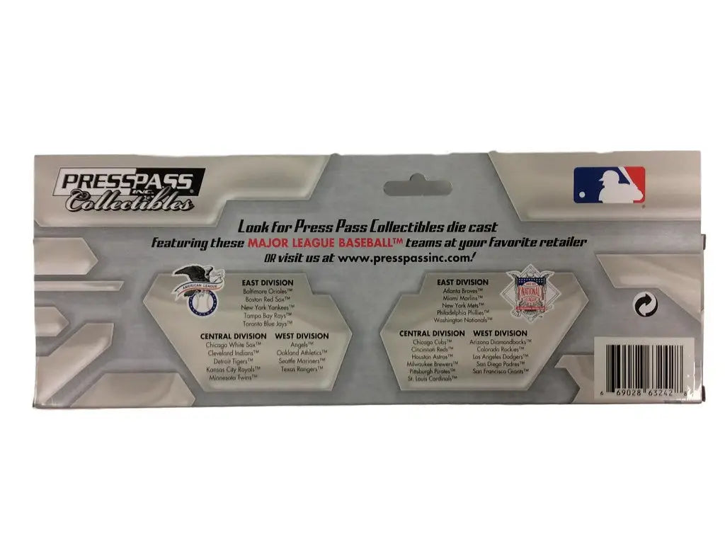 Baseball cards collectible packaging featuring MLB Press Pass on a tractor trailer