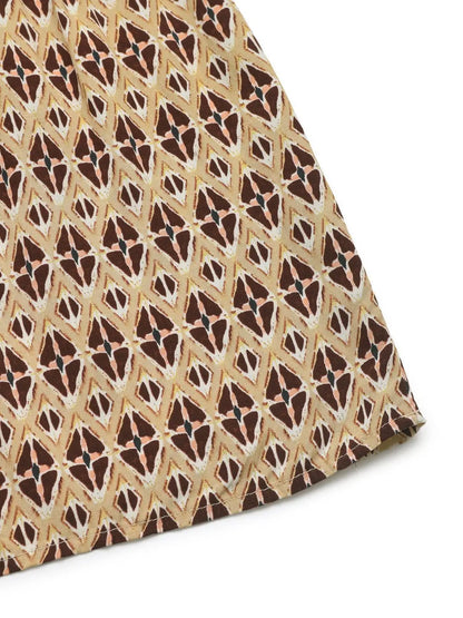 Printed Tiered Wide Strap Midi Dress - dress