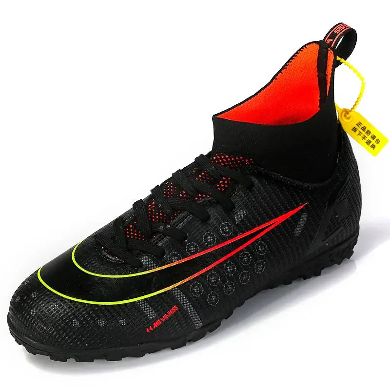 Black and red ProStride Soccer Shoes with orange lining and yellow tag, decorate root width 750px height 750px