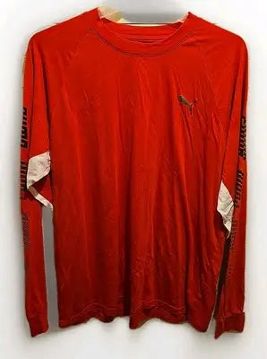 Red long-sleeved Puma shirt for men, Puma Red Long T-shirt XXL style