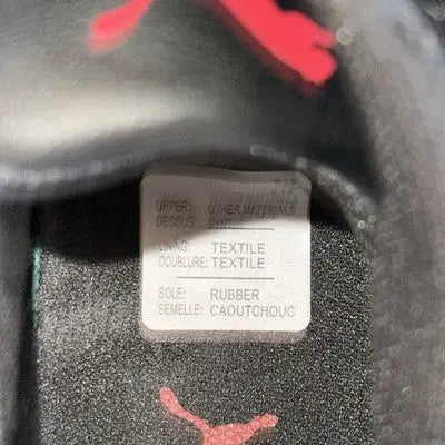 Inner label of Puma Rendon Move men’s athletic shoe with synthetic leather upper