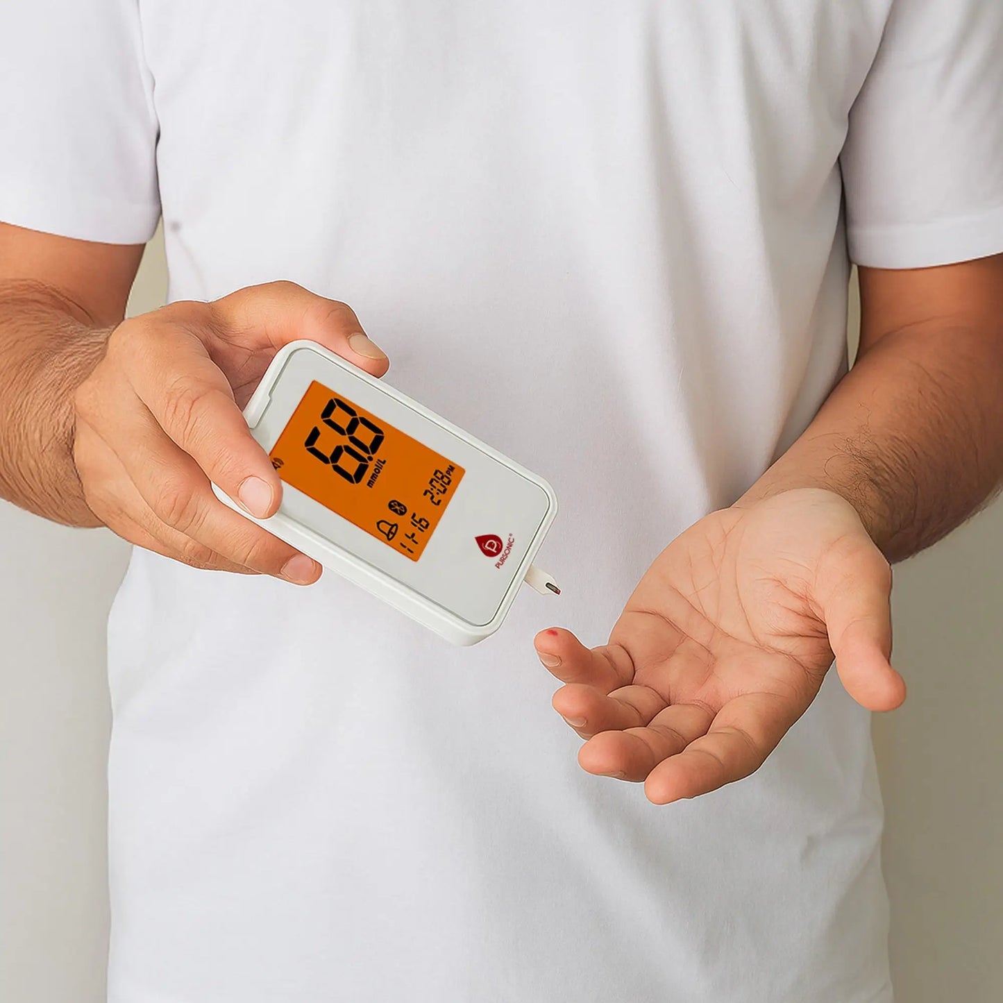 Pursonic Blood Glucose Monitoring Bundle – Glucose Meter with Bluetooth + 50 Test Strips + 50 Sterile Lancets - Wellness