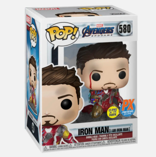 Iron Man Funko Pop figure in box from Avengers Endgame PX Exclusive collection