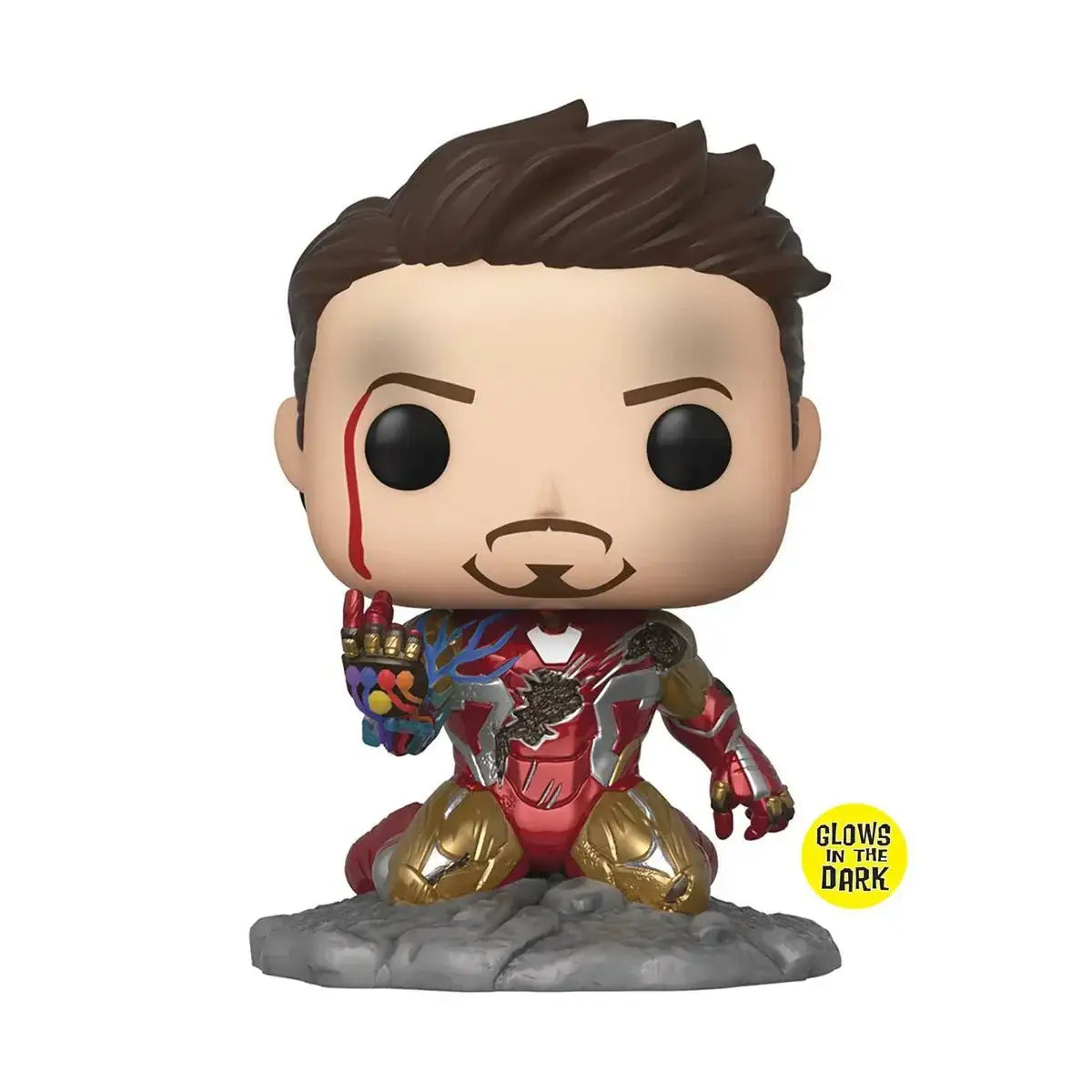 Iron Man Funko Pop figure from PX Exclusive Avengers Endgame, glow in the dark edition