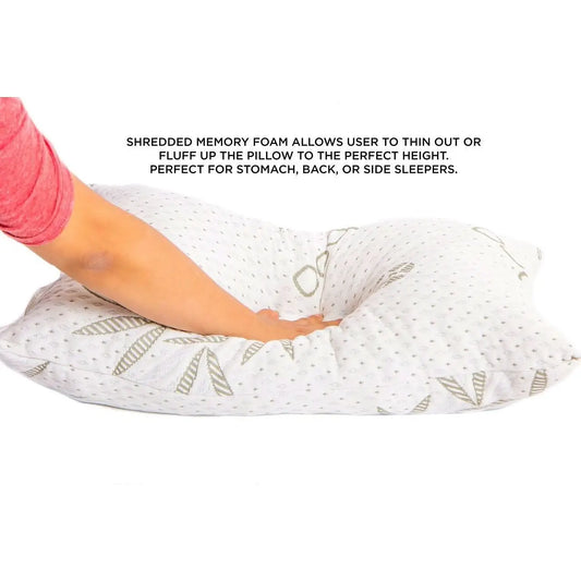Queen size Hypoallergenic Shredded Memory Foam Pillow - Made in USA - Pillows