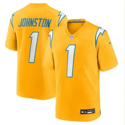 Gold Los Angeles Chargers Quentin Johnston Nike Alternate Player Jersey with number 1