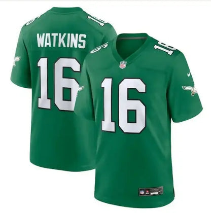 Green Watkins 16 NFL jersey displayed in Philadelphia Eagles Nike Alternate Game Jersey Kelly Green
