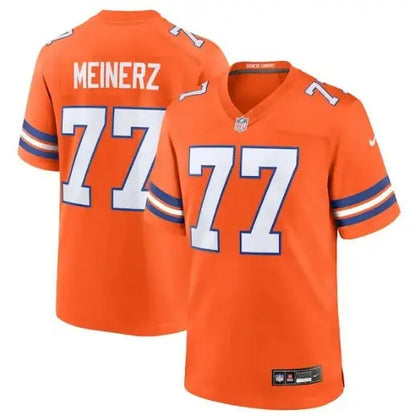 Orange Quinn Meinerz Denver Broncos Nike Mile High Collection 1977 Throwback Jersey with number 77