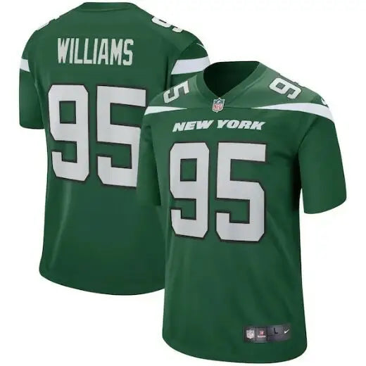 Green New York Jets Nike Game Jersey with Williams 95 number for Jets Nike Game collection