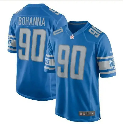 Blue Quinton Bohanna Detroit Lions Nike Game Jersey with number 90 on front