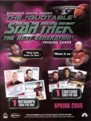 Promotional poster for quotable Star Trek: The Next Generation trading card sell sheet