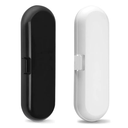 Fowecelt 2 Pack Electric Toothbrush Travel Case for Oral-B Pro and Other Electric Toothbrush Portable Travel Toothbrush Holder (Black & White)