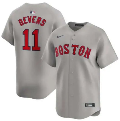Gray Boston Red Sox Rafael Devers Nike Away Limited Player Jersey displayed