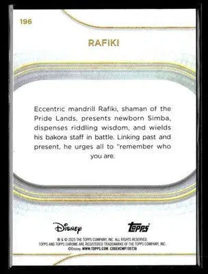 ? Rafiki — 2025 Topps Chrome Disney #196 ? - Trading Card