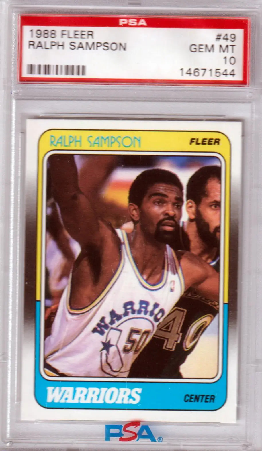 Graded Ralph Sampson basketball card from Columbia Hobby, gem mint Warriors edition