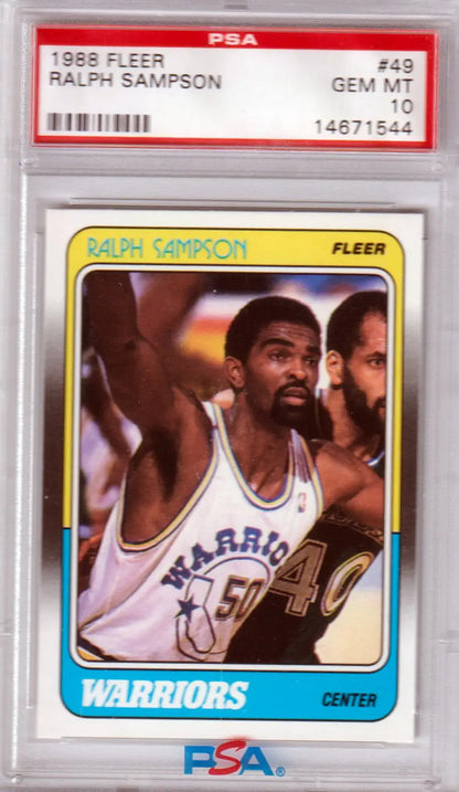 Graded Ralph Sampson basketball card from Columbia Hobby, gem mint Warriors edition